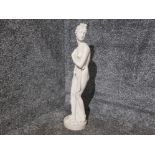 An alabaster figure of a classical maiden 61cm high (repaired).