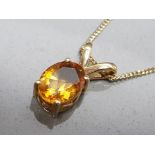 9ct yellow gold chain with 9ct gold pendant, 2.7g gross