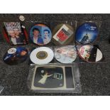 9 vintage picture records including Status Quo & novelty TV shaped Sheik PI