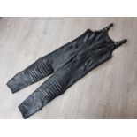 Sporter design leather hide dungarees size 34