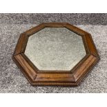 Oak octagonal bevelled edge mirror (49cms)