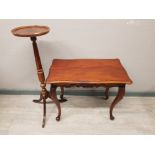 A reproduction jardinere and a rectangular occasional table.