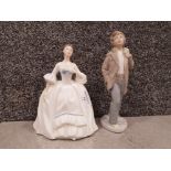 Royal doulton figurine hn 3222 together with nao by lladro figure