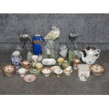 Miscellaneous glass and ceramics to include carlton ware, wedgwood, Ringtons, a pair of light