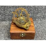 Brass compass in case