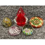 5 various Paperweights in good condition