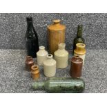 Mixed vintage bottles including Doulton Lambeth