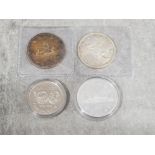 4 Canadian silver 1 dollar coins 1966, 1972, 1974 and 2003