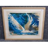 Limited edition screenprint titled flight by Norman Wade 1940-2010, number 10/60, signed.and dated