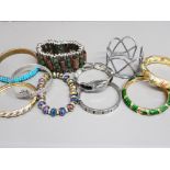 Collection of ten costume bangles & bracelets