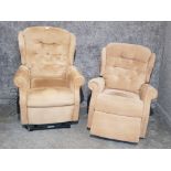 Two rise and recline electric armchairs.