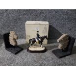 Leonardo Collection group of horse and rider doing dressage, in original box, together with a pair