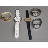 Ladies and gents wristwatches by Timex, Sutus, Cussi, Lucerne and another.