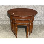 Nest of 3 mahogany tables. In good condition