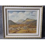 An oil painting by Albert L Hind 'Langdale Pikes" signed inscribed and dated 1978 46 x 56cm.
