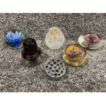6 various Paperweights in good condition