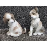 Two Lladro puppies with butterfly and snail no 6210 and 6211.