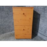 A laminate two drawer filing cabinet 40 x 76 x 48cm.