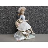 Large Lladro figure 4920 Mirth in the country (flower needs repaired)