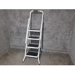 A set of Coopers white painted step ladders.