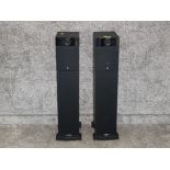 A pair of Fyne Audio floor speakers in ebonised ash cases.