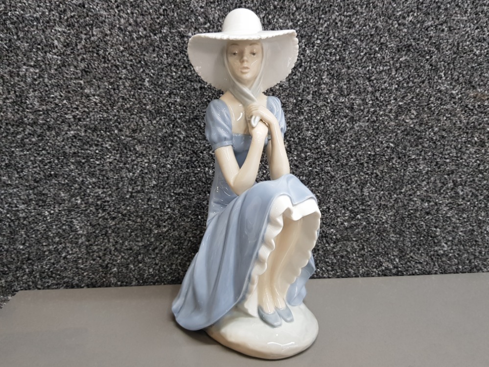 Large Nao by Lladro figure La pamel, girl seated