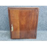 Vintage mahogany cabinet with key (lined with green insert) 40.5 x 28cm x height 49cm