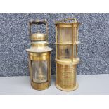 2 vintage brass signal lamps