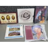 Five Royal Mint commemorative coin sets including Diana princess of wales memorial coin & 2 unopened