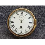 A Smith's Astral brass ships wall clock (hands missing) 18.5cm diameter.