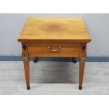 Mahogany Empire style Louis Henri lamp table fitted with a single drawer, 60x58.5cm, height 54.5cm