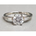 Silver and CZ 3 stone ring, size P, 2.4g gross