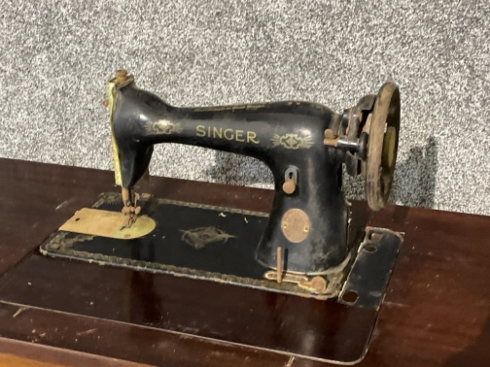 Original Victorian mahogany Singer sewing table with machine - Bild 2 aus 3