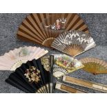 Collection of 9 vintage fans