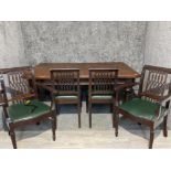 Victorian period excellent mahogany dining table (winding type with 3 extra leaves) on baluster