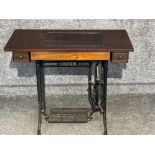 Original Victorian mahogany Singer sewing table with machine