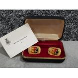 Set of vintage cufflinks (boxed) with Queensland coat of arms on