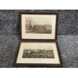 2 small antique pictures hunting related. "Full cry" and "A check"