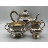 Stunning sterling silver 3 piece tea set. Beautifully engraved pattern (42oz) (Not apart of the