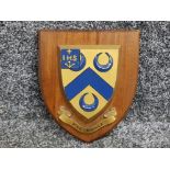 Vintage plaque with coat of arms mount St Mary's college