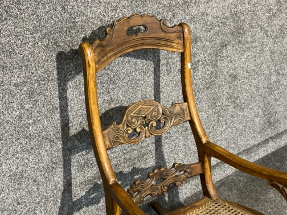 Late Victorian Spanish Oak rocking chair - Bild 2 aus 4