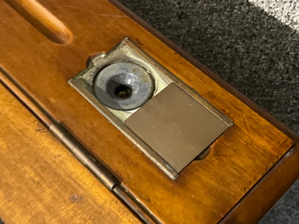 Late Victorian mahogany Clerks desk with original leather top insert and inkwell (storage - Bild 3 aus 4