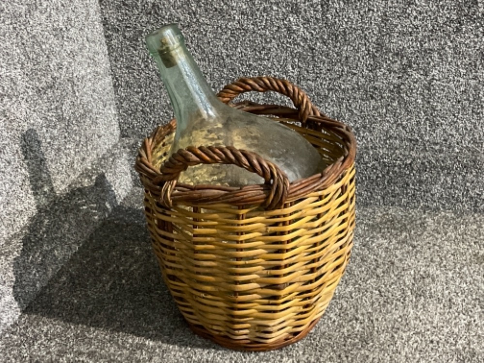 Large glass carboyand wicker basket - Image 2 of 2