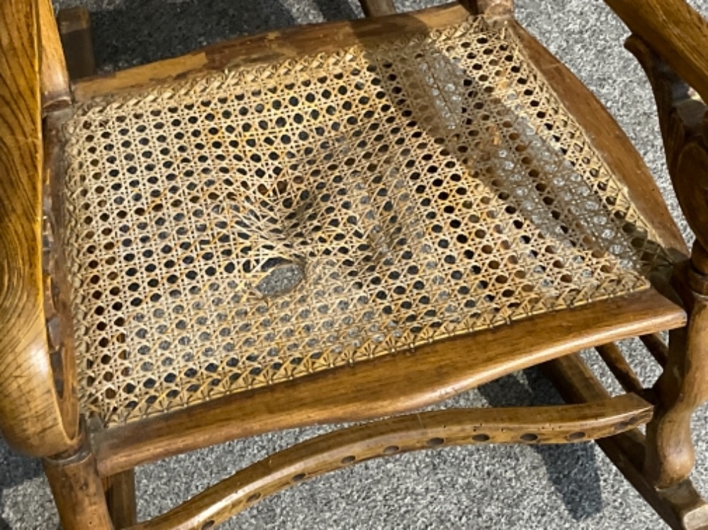 Late Victorian Spanish Oak rocking chair - Bild 4 aus 4