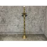 Vintage heavy brass standard lamp with very decorative column