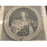 Antique etching of Louis XV
