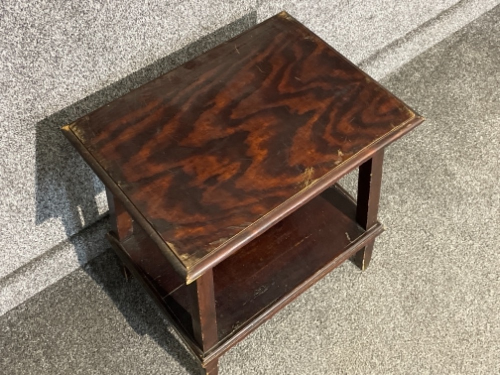 Late Victorian stained wood 2 tier oblong occasional table - Image 2 of 2