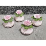 2 x 2 pair of vintage pink rose porcelain salt and pepper pots. Denton China