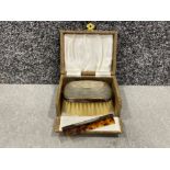 Sterling silver brush and comb set in original case.