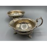 Sterling silver 3 footed bowl and matching jug. (13oz) (Not apart of the estate)